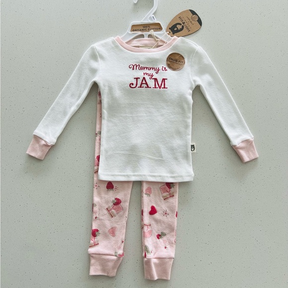 Rabbit + Bear Organic Pajamas 2 Piece Set Mommy is my Jam NWT - Picture 2 of 10